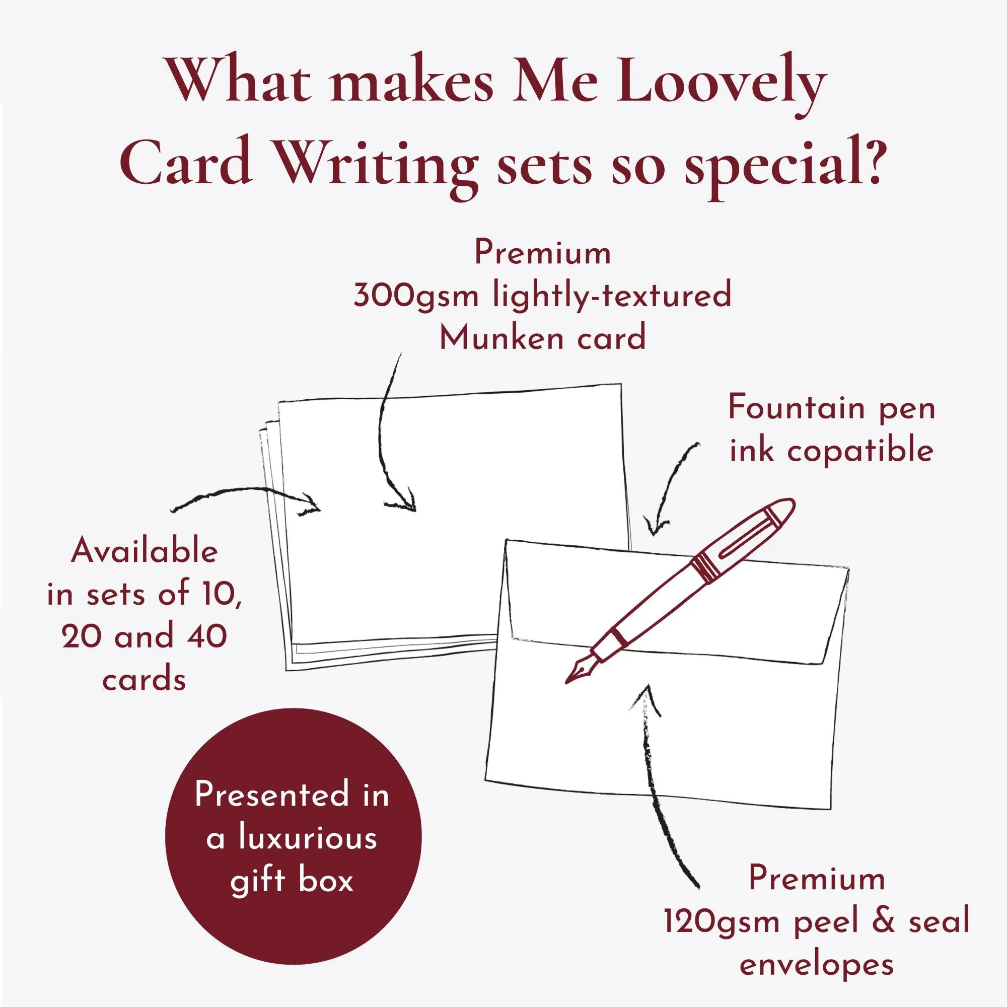 Flat Notecard Stationery Set - 'Oxford'