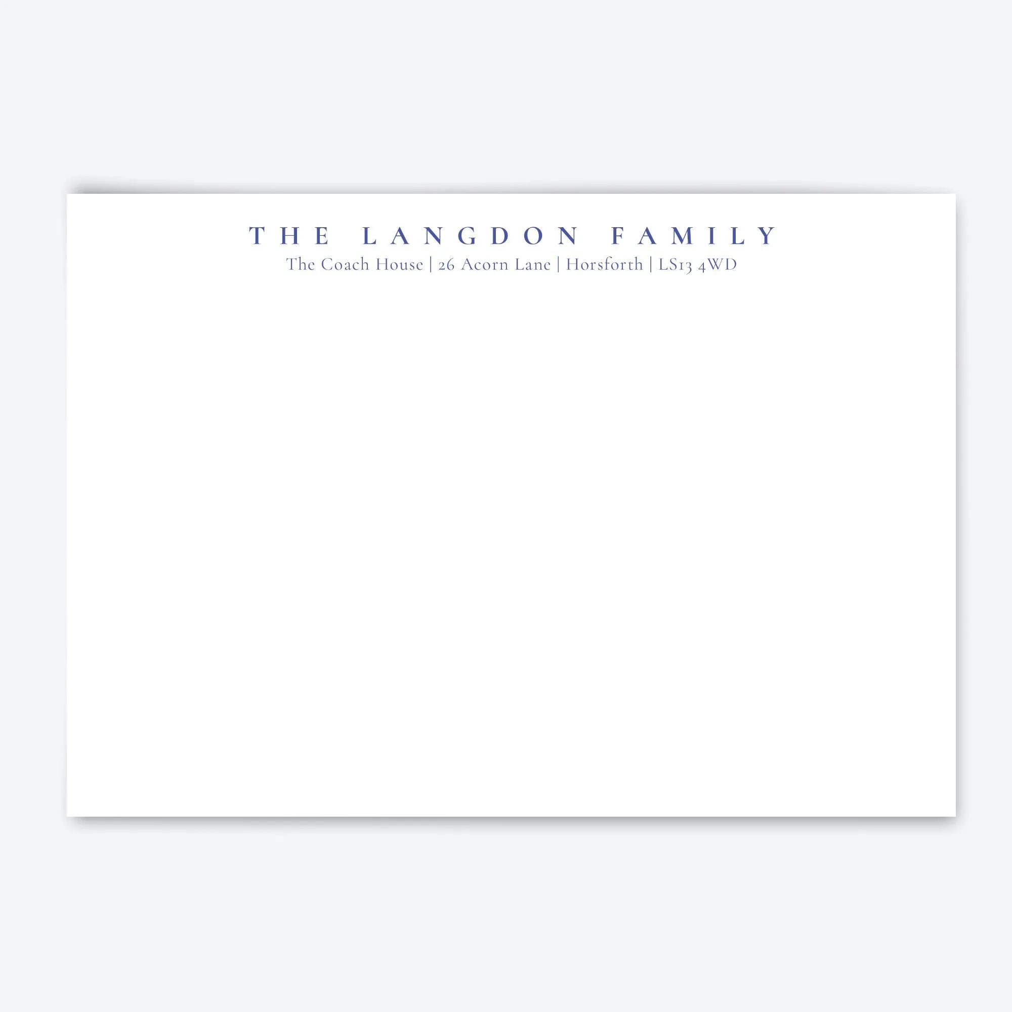 Flat Notecard Stationery Set - 'Oxford'