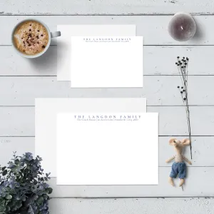 Flat Notecard Stationery Set - 'Oxford'