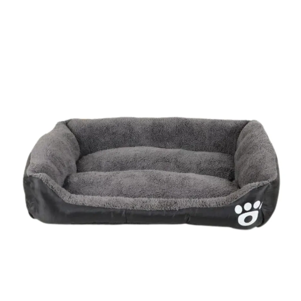 FLOOFI Pet Bed Square XL Size Comfy Washable Black and Dark Grey