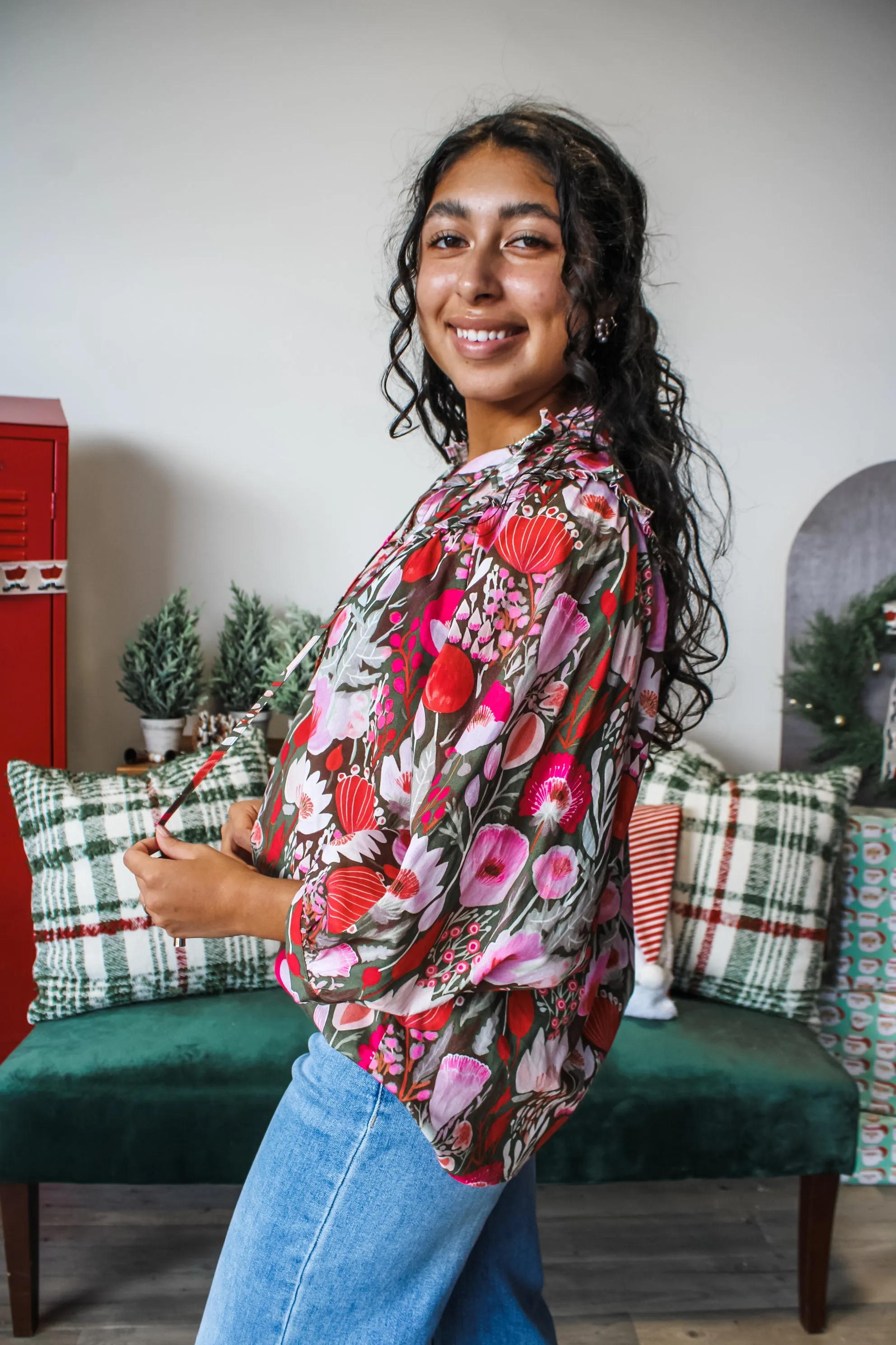 Floral & Festive • Olive Multi