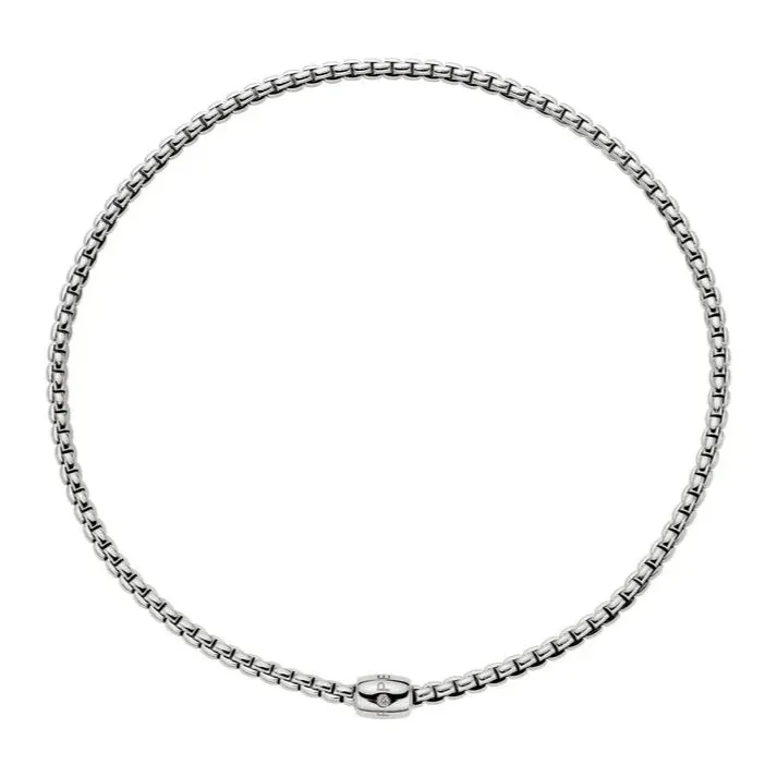 Fope Eka 18k White Gold Flex'it Necklace with Ornamental Clasp