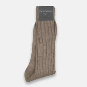 Formal Cashmere & Silk Socks in Oatmeal