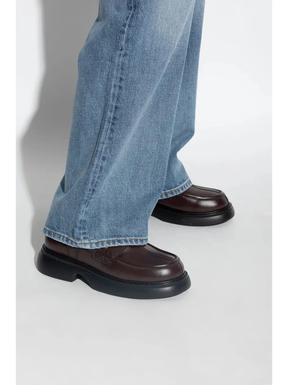 GANNI logo-plaque loafers