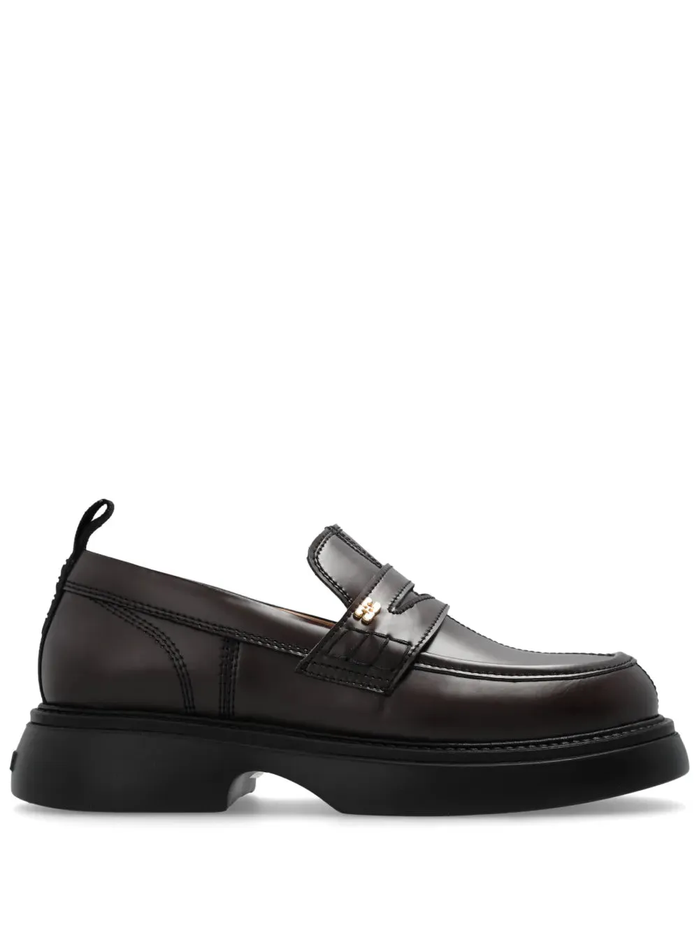 GANNI logo-plaque loafers