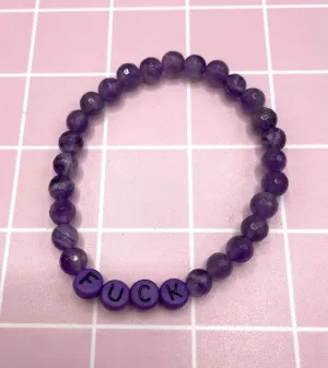 Gemstone "FUCK" stretch Bracelet