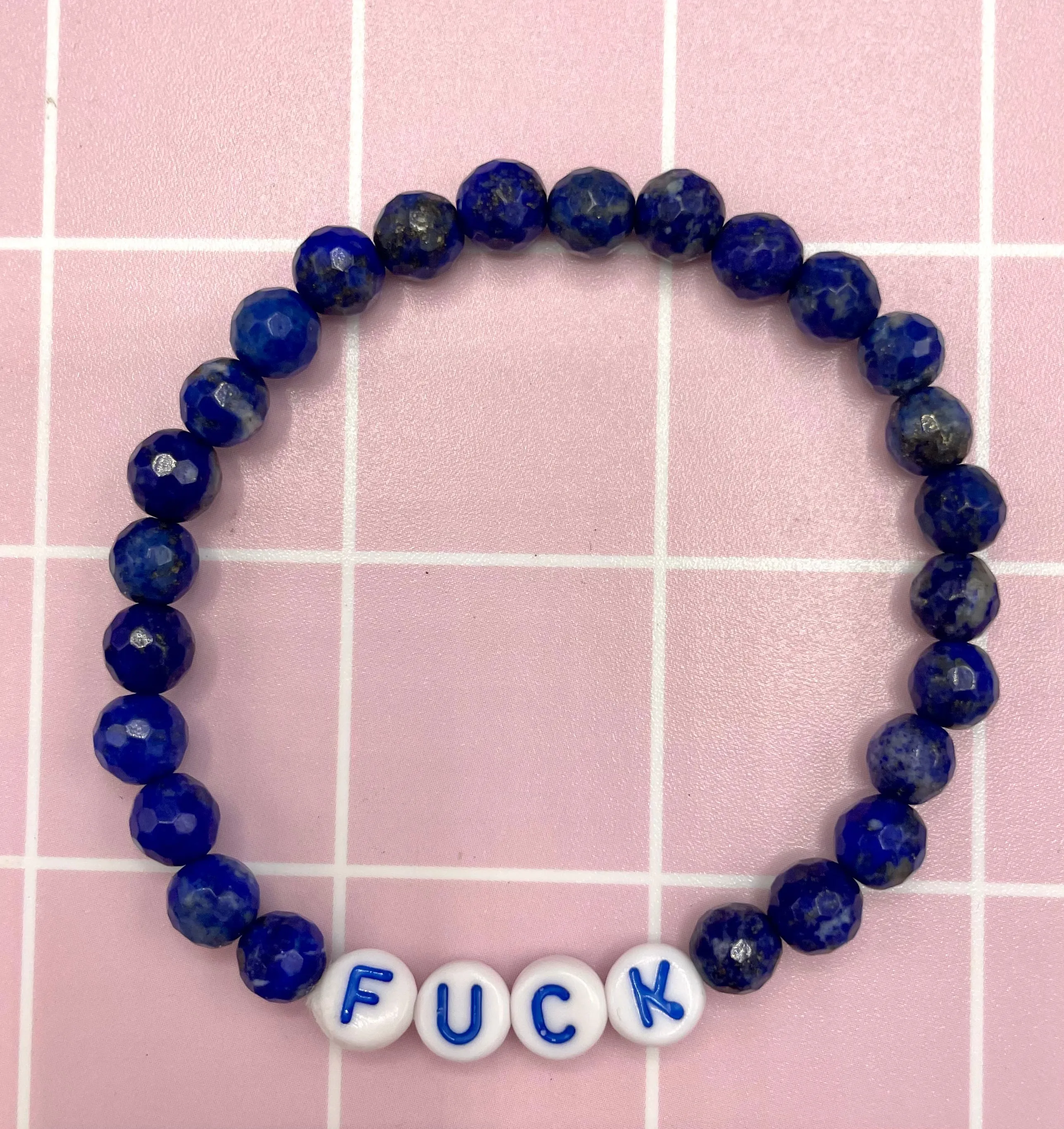 Gemstone "FUCK" stretch Bracelet