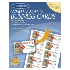 Geographics Inkjet, Laser Business Card - 30% Recycled