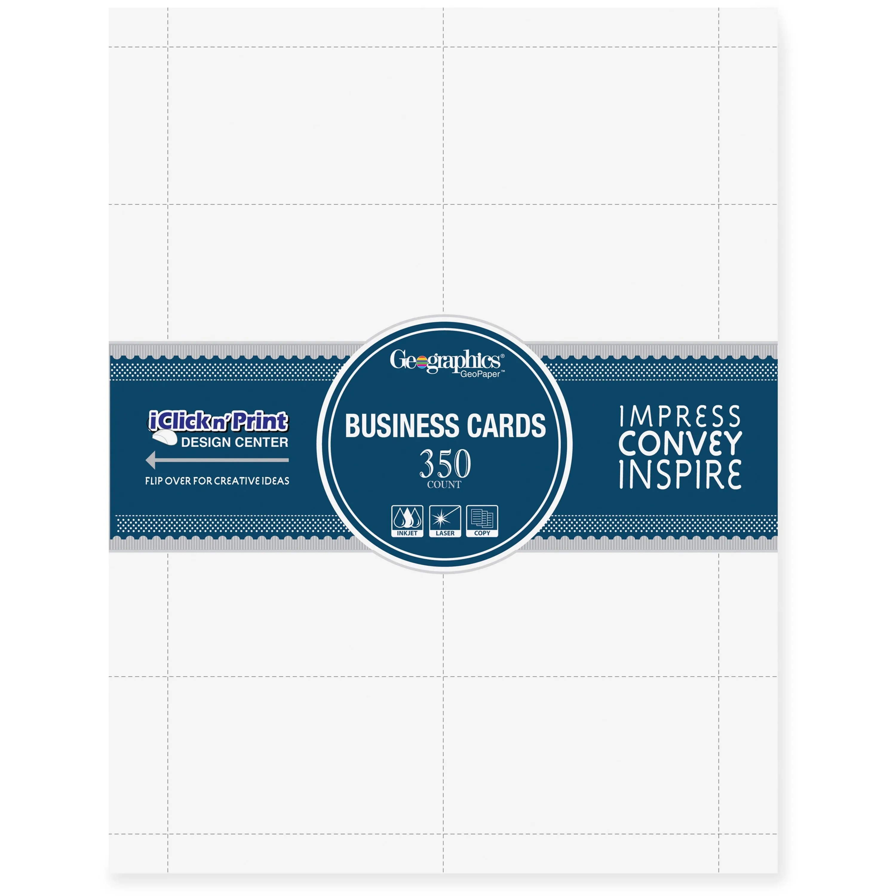 Geographics Inkjet, Laser Business Card - 30% Recycled