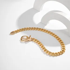 Geometric Chunky Belt Chain Choker Necklace
