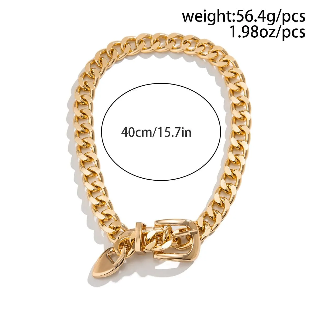 Geometric Chunky Belt Chain Choker Necklace