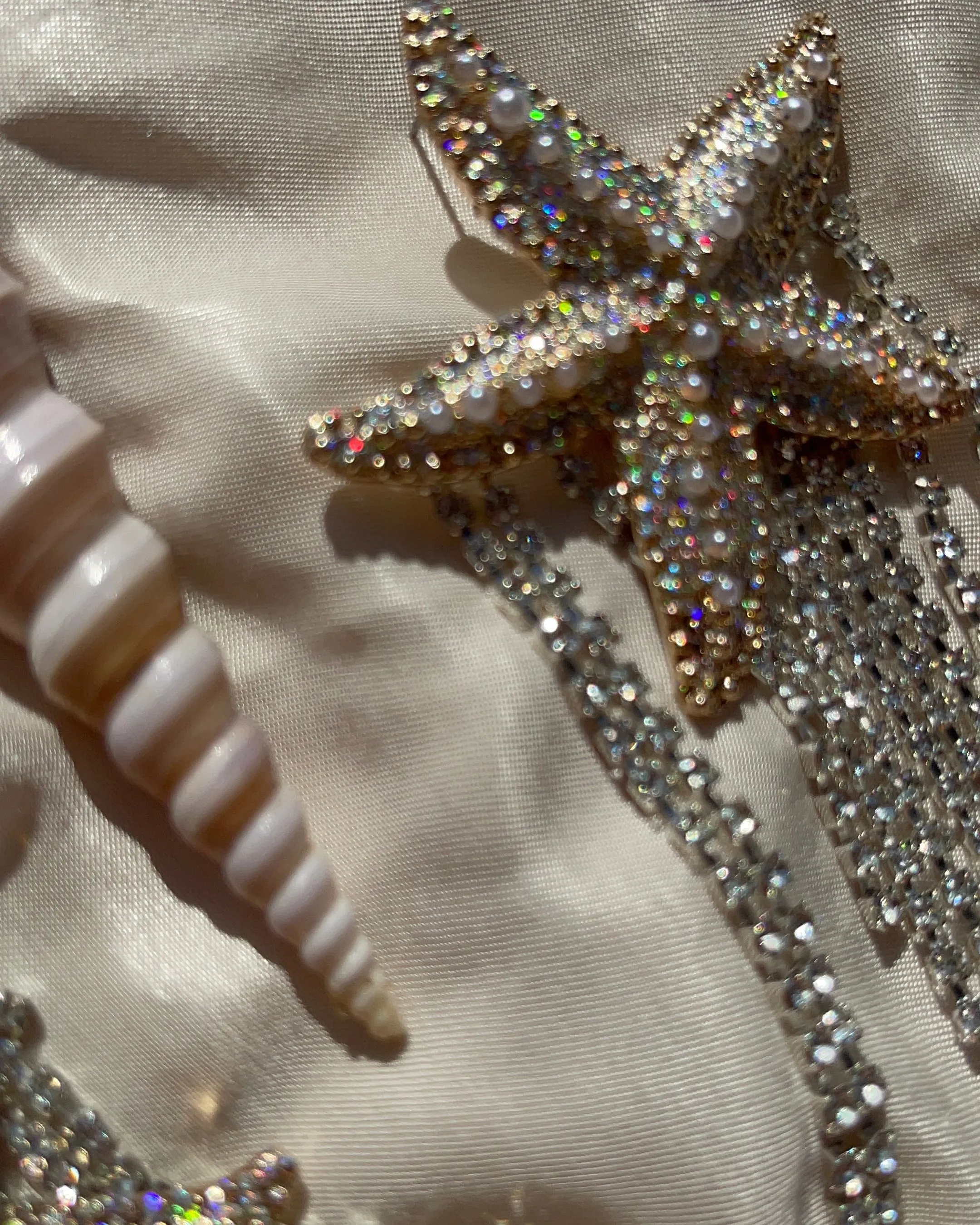 Glittering Starfish Earrings