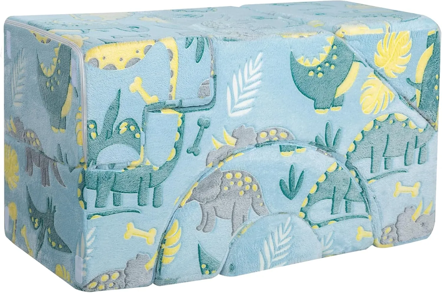 Glow-in-the-Dark Soft Fleece Pikler Large Soft Play Set for Home | Removable & Washable | Dinosaurs