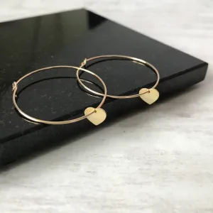 Gold Heart Hoop Earrings