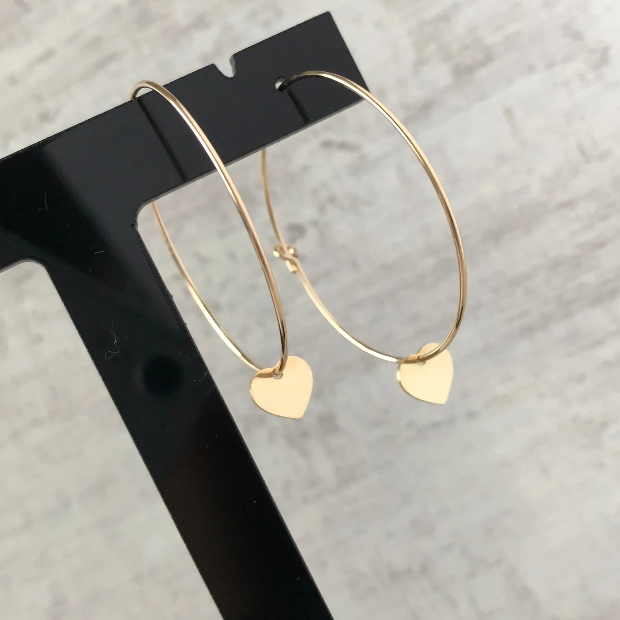 Gold Heart Hoop Earrings
