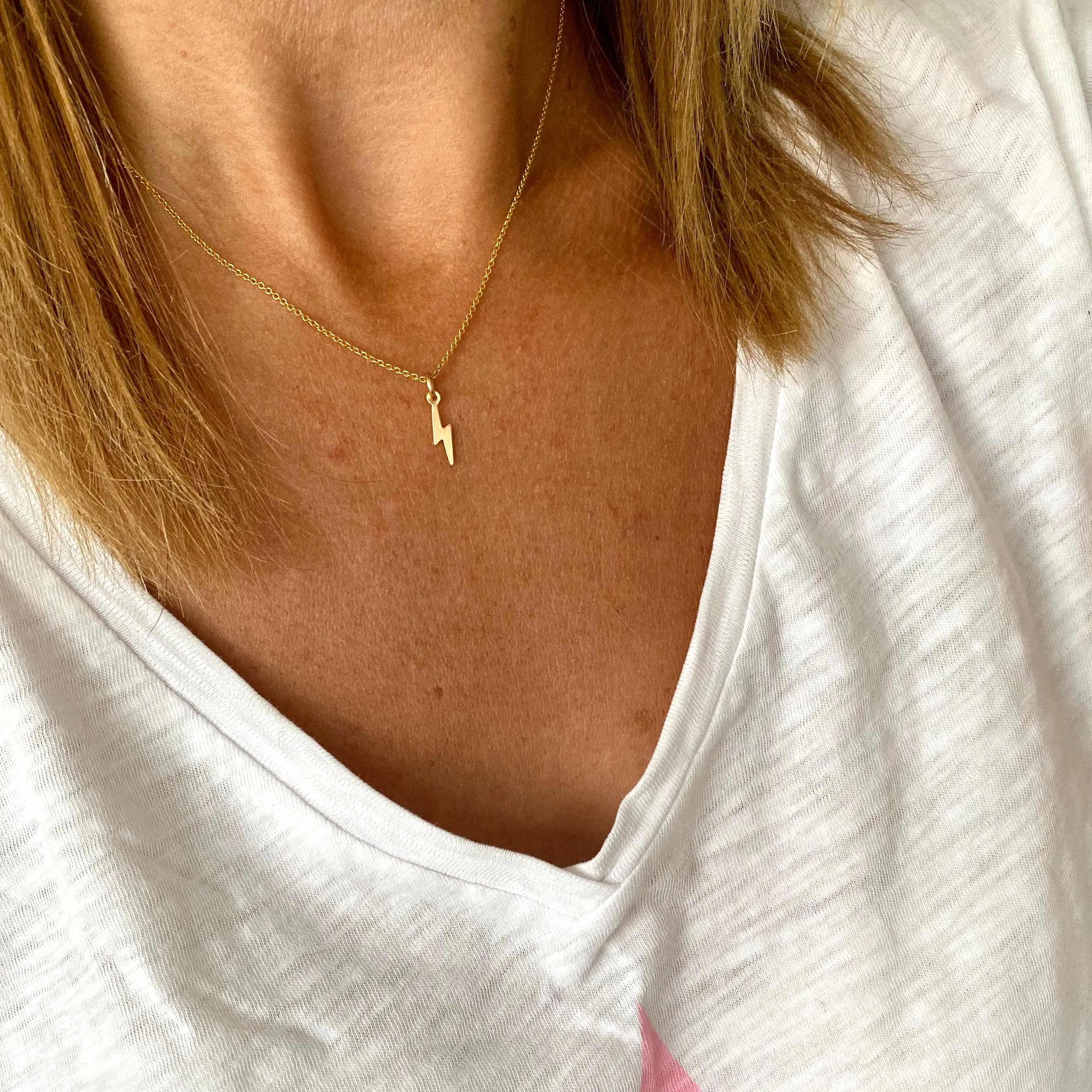 Gold Lightning Bolt Necklace