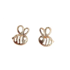 Gold Plated Bumblebee Cut Out Stud Earrings