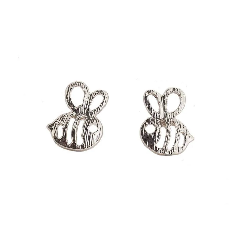 Gold Plated Bumblebee Cut Out Stud Earrings