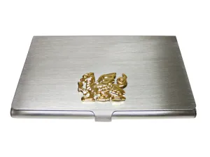 Gold Toned Welsh Dragon Business Card Holder