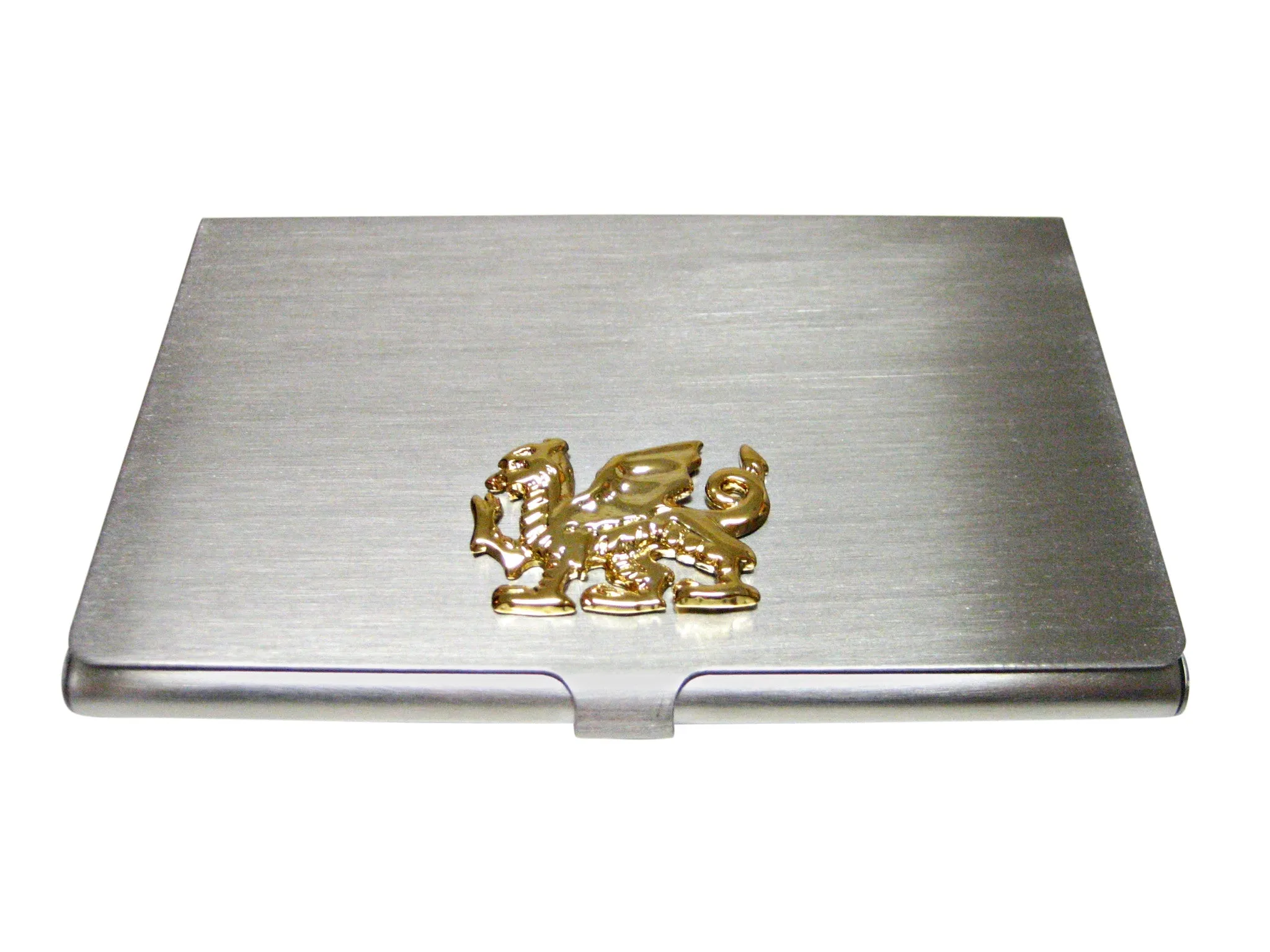 Gold Toned Welsh Dragon Business Card Holder
