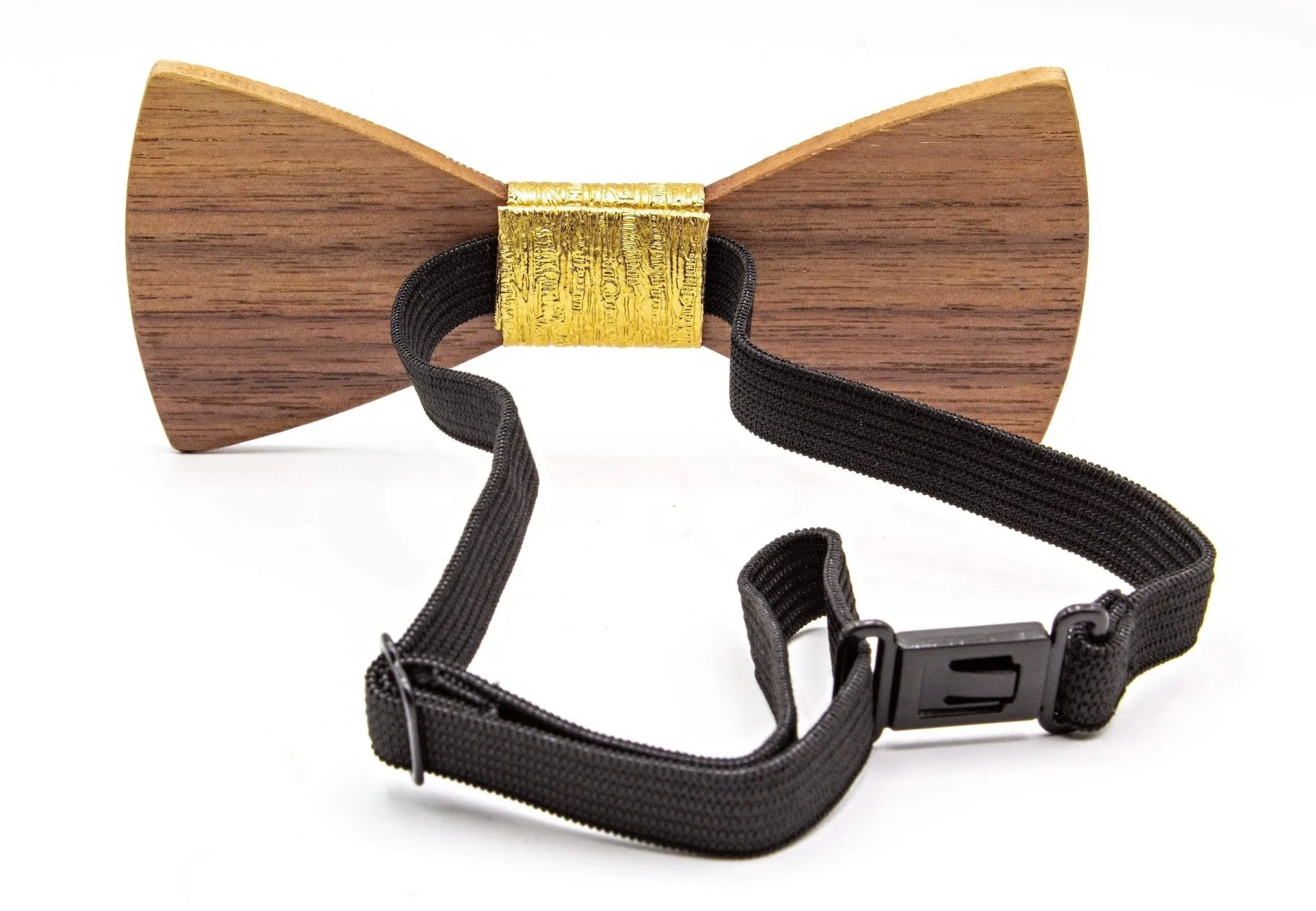 Golden Wooden Bow Tie
