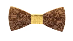 Golden Wooden Bow Tie