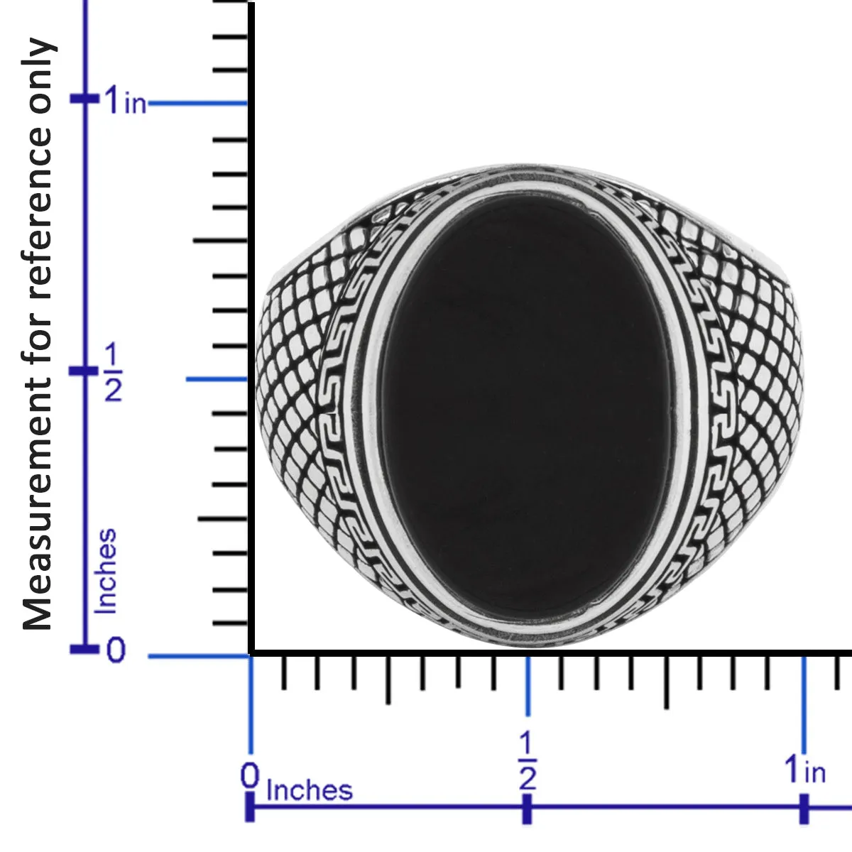 Greek Style Sterling Silver Statement Ring for Men with Black Onyx Gemstone