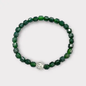 Green Agate and Yin Yang Bracelet