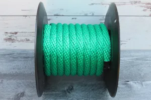 Green Solid Braided Multifilament Polypropylene Rope