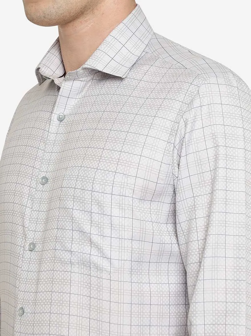 Grey Checked Slim Fit Formal Shirt | Greenfibre