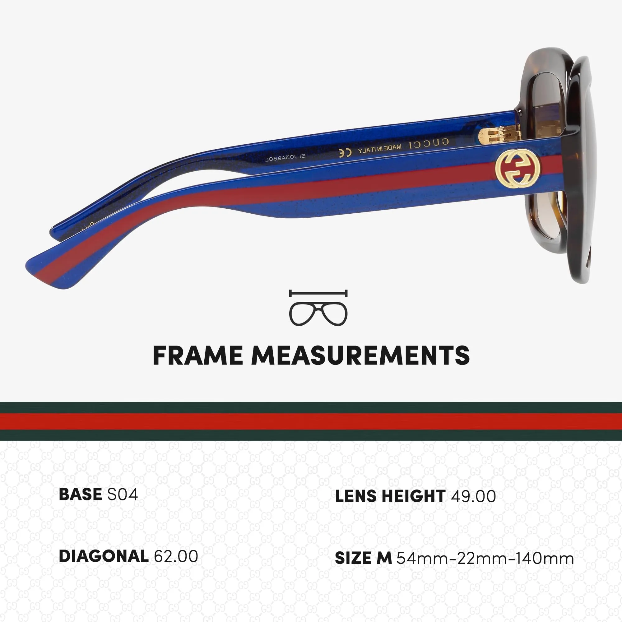 Gucci GG0036SN Women Designer Rectangular Shape Sunglasses: Rectangular Frame Eyewear with Non-Polarized Lenses - Epitome of Luxury and Style