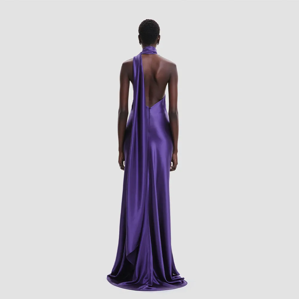 Halter Sleeveless Backless Maxi Dress KLYF1342