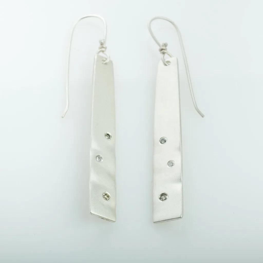 Hand Carved Colored Diamond Earrings