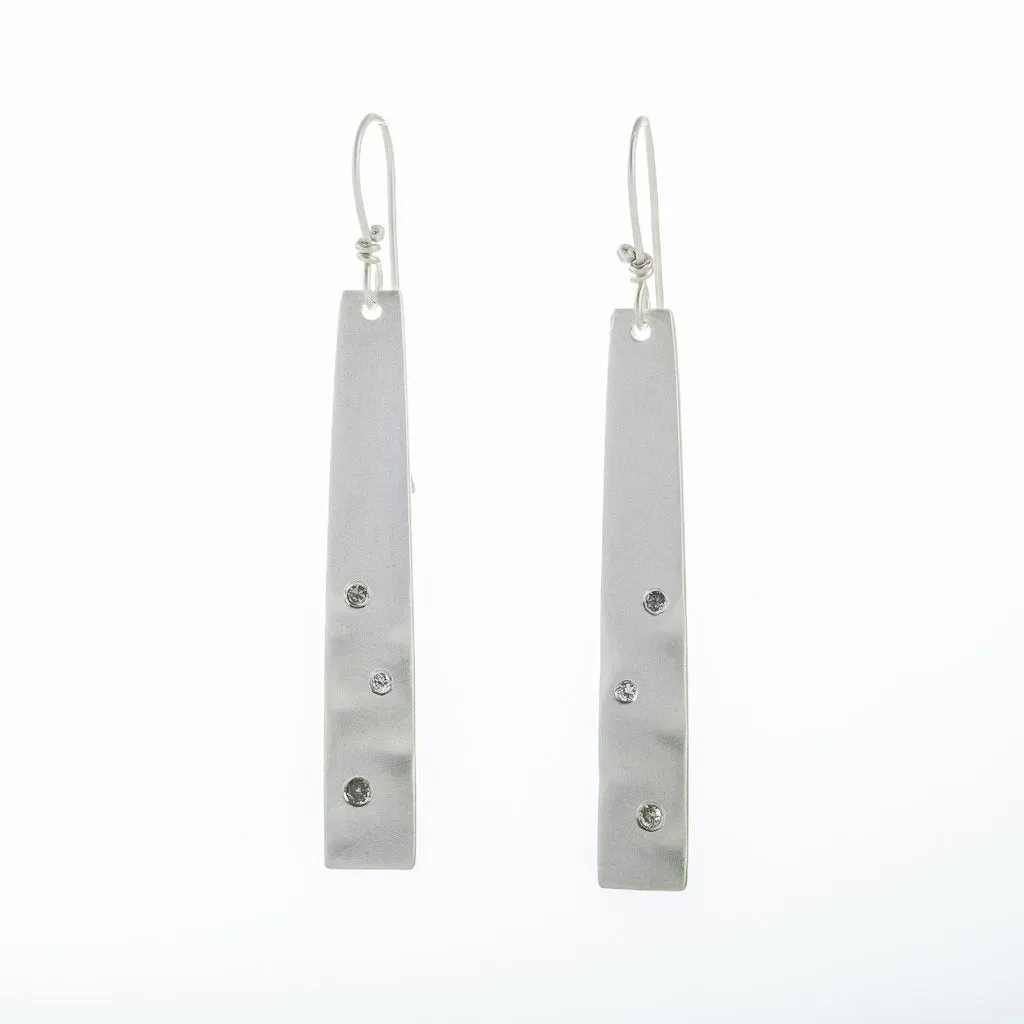Hand Carved Colored Diamond Earrings