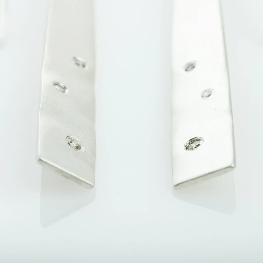 Hand Carved Colored Diamond Earrings