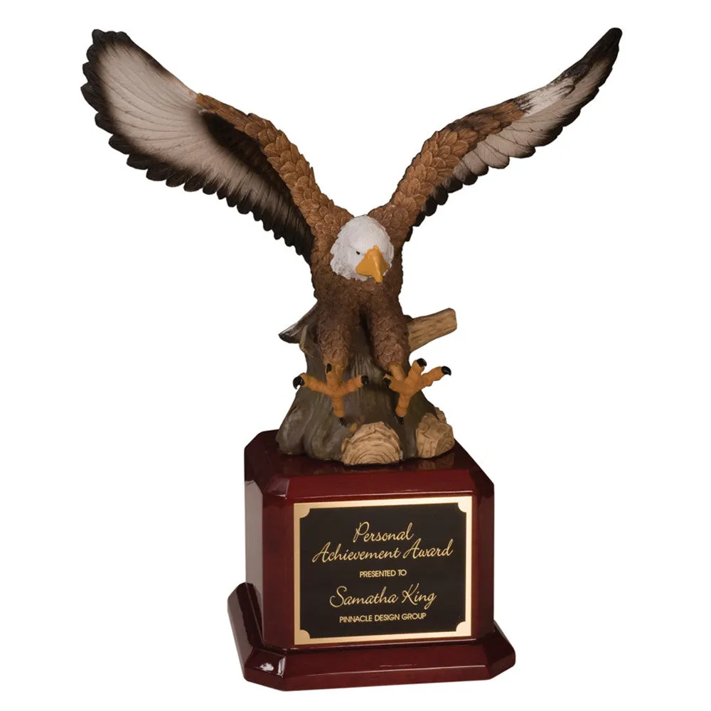 Hand Painted Eagle On Piano Finish Base