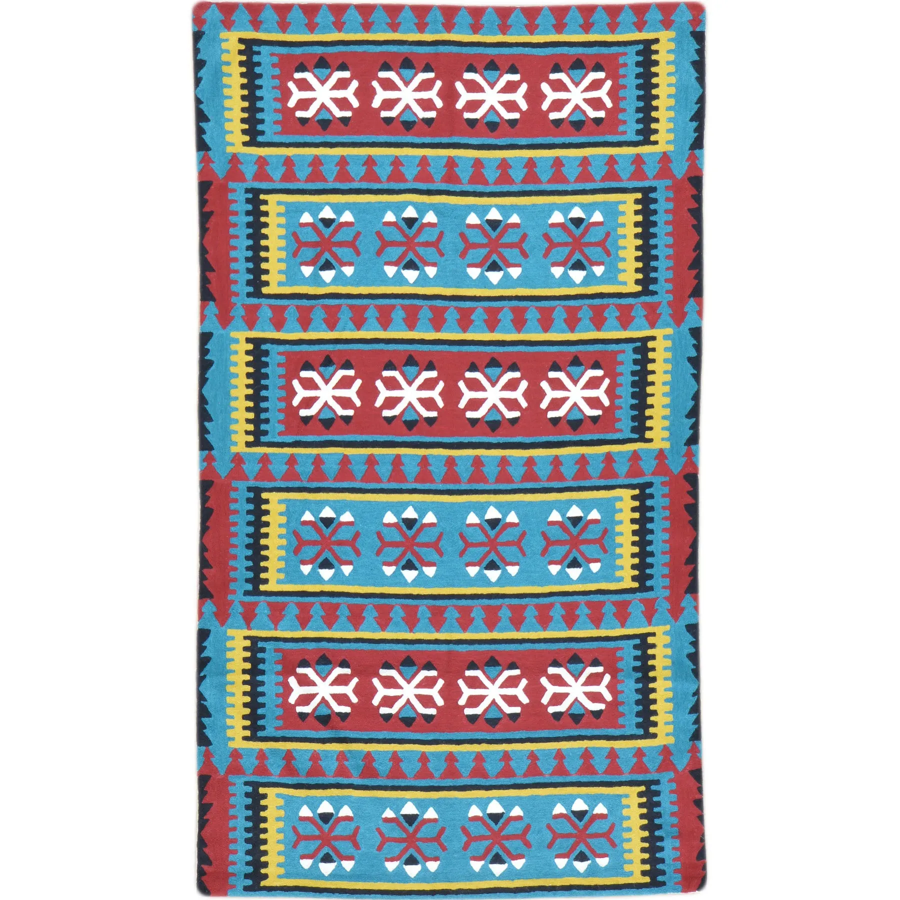 Hand-Woven Kashmiri Chain-Stitched Handmade Wool Rug (Size 2.11 X 5.1) Cwral-9294