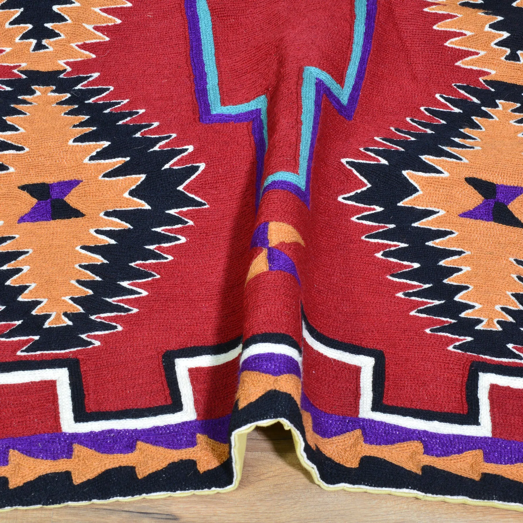 Hand-Woven Kashmiri Chain-Stitched Handmade Wool Rug (Size 3.0 X 4.11) Cwral-9279