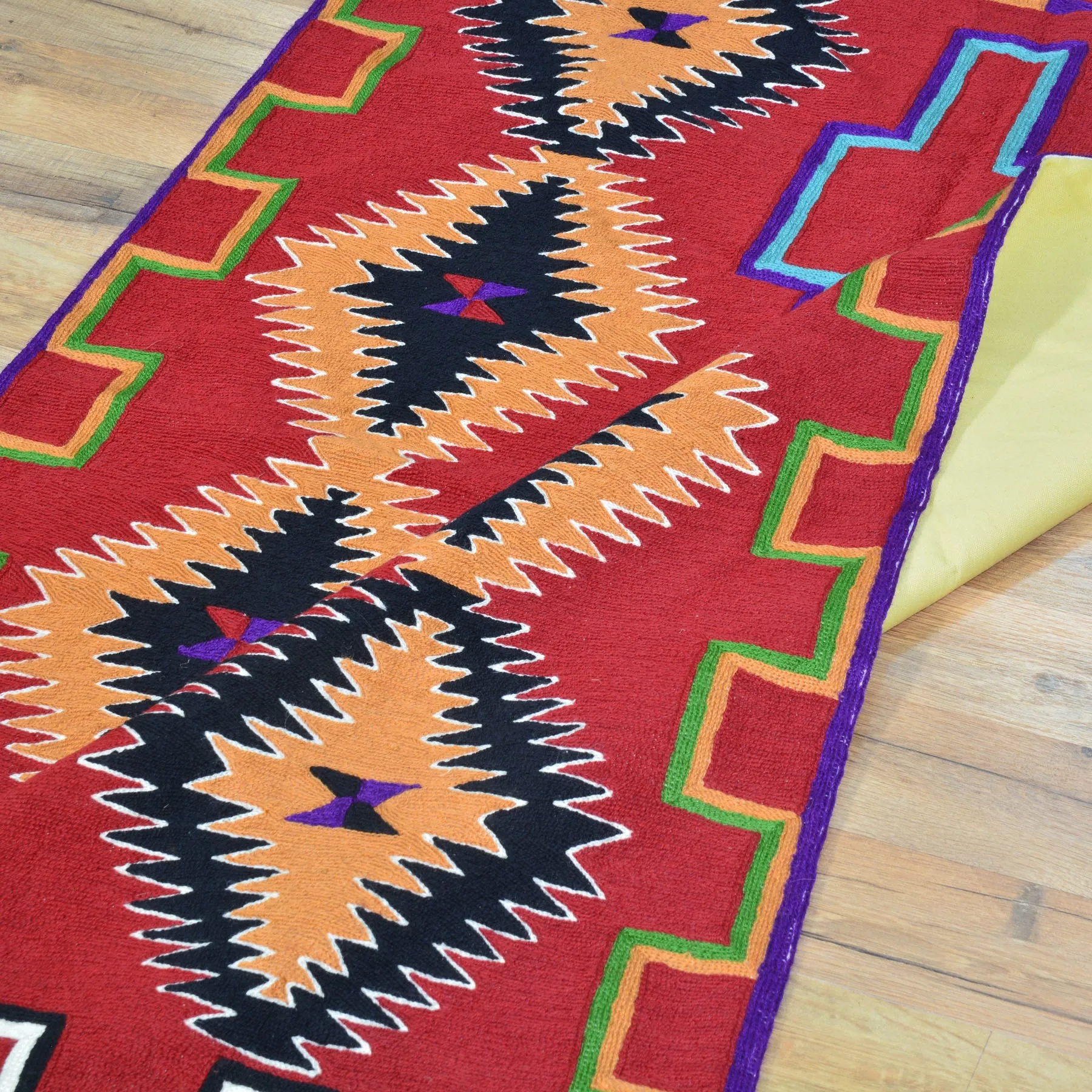 Hand-Woven Kashmiri Chain-Stitched Handmade Wool Rug (Size 3.0 X 4.11) Cwral-9279