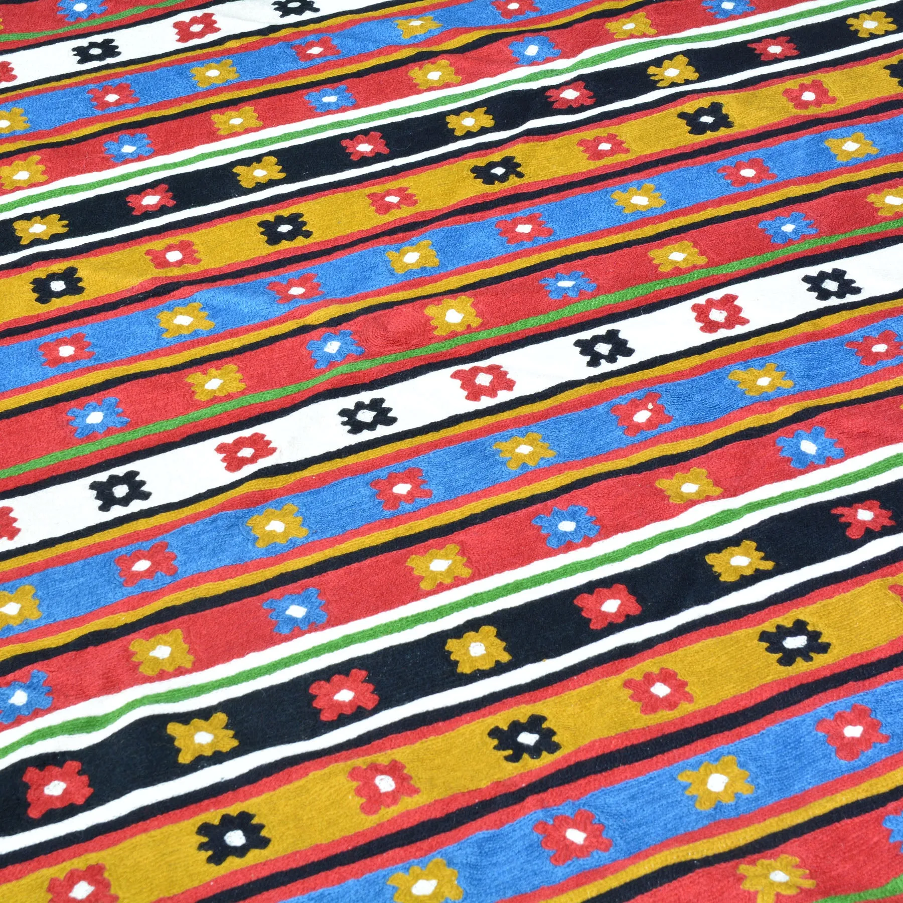 Hand-Woven Kashmiri Chain-Stitched Handmade Wool Rug (Size 3.11 X 5.11) Cwral-9297