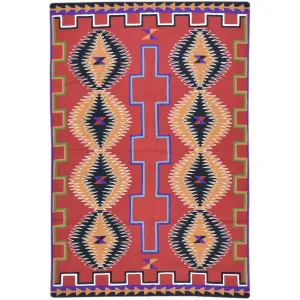 Hand-Woven Kashmiri Chain-Stitched Handmade Wool Rug (Size 4.0 X 5.11) Cwral-9282