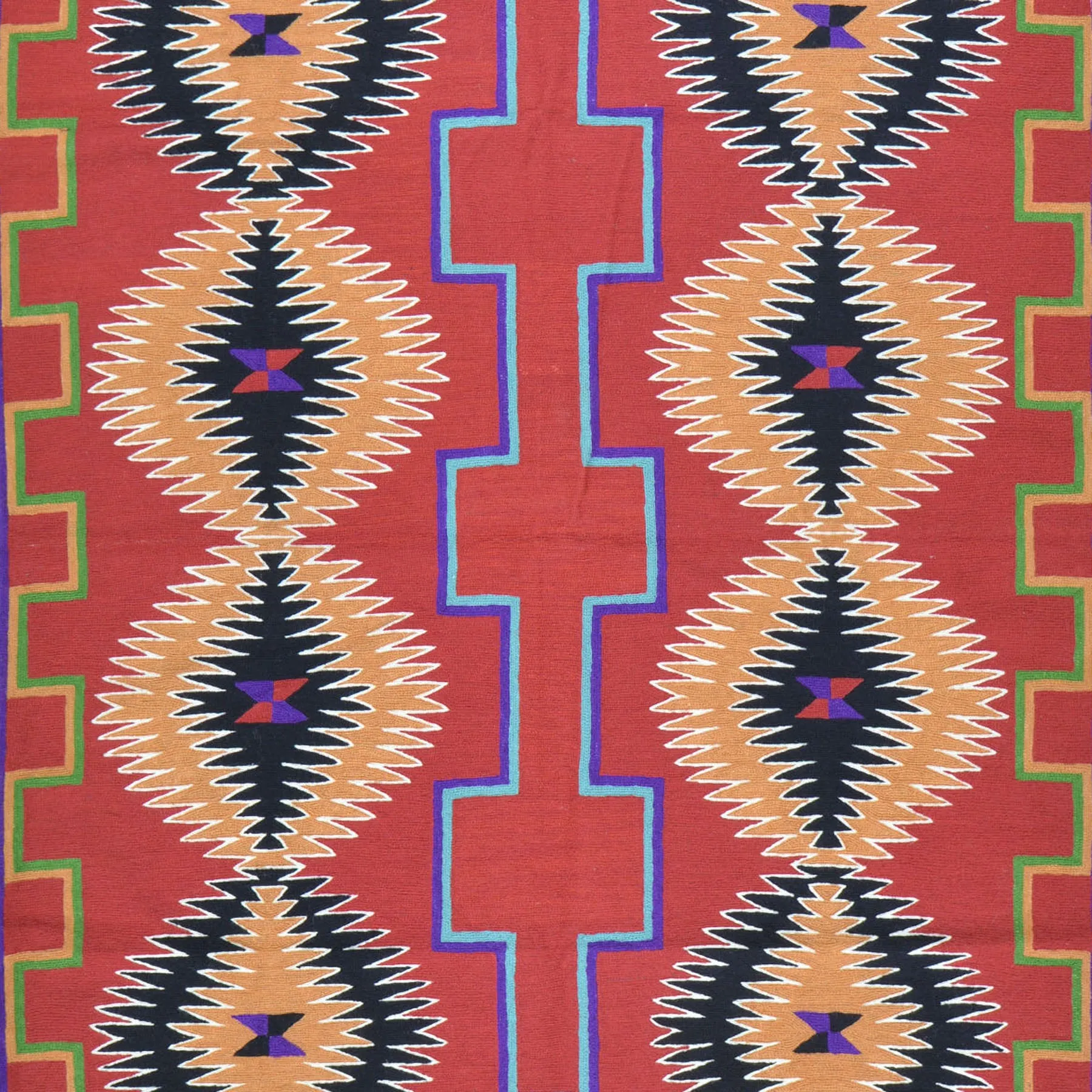 Hand-Woven Kashmiri Chain-Stitched Handmade Wool Rug (Size 4.0 X 5.11) Cwral-9282
