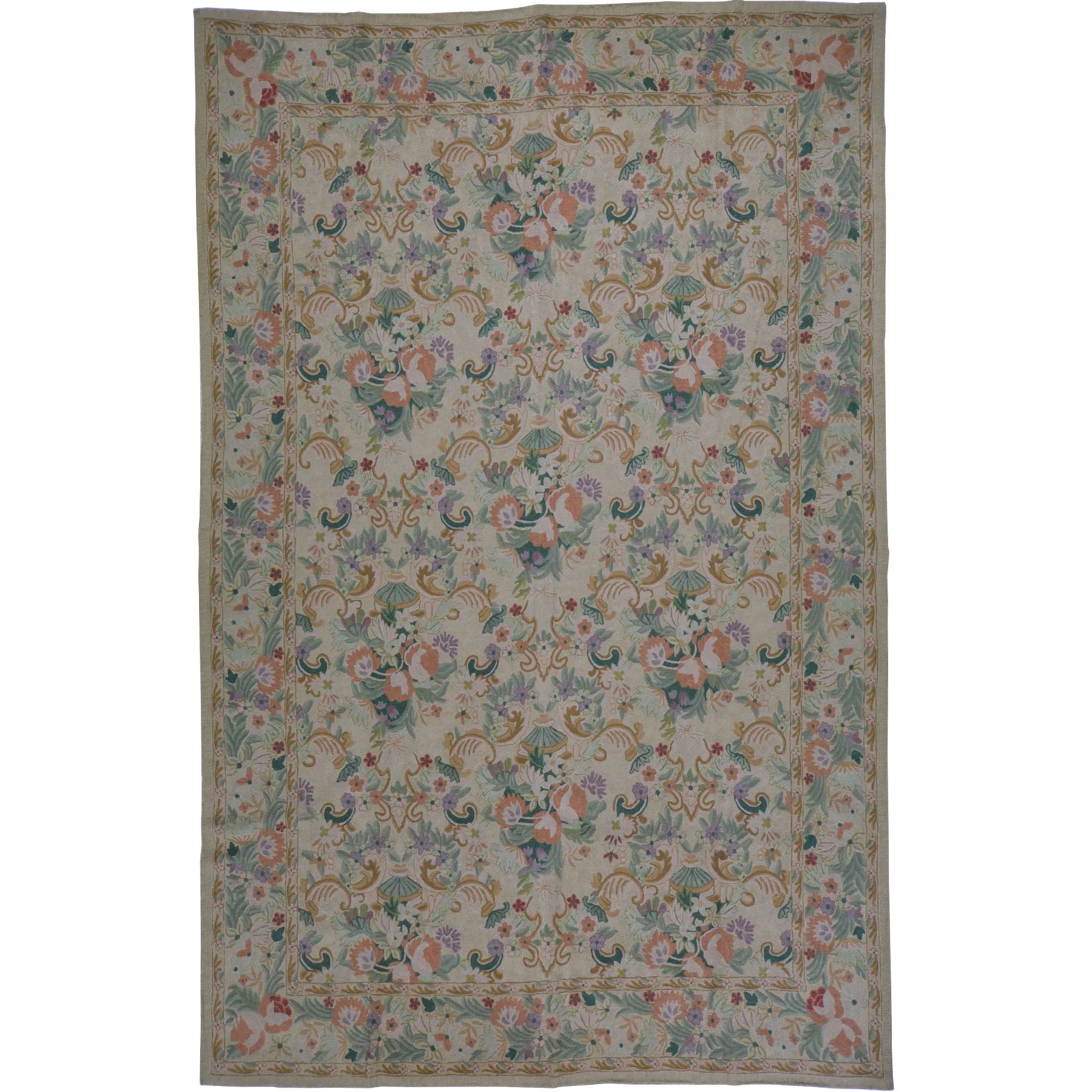 Hand-Woven Oriental Kashmiri Chain-Stitched Handmade Wool Rug (Size 5.11 X 9.1) Cwrsf-969