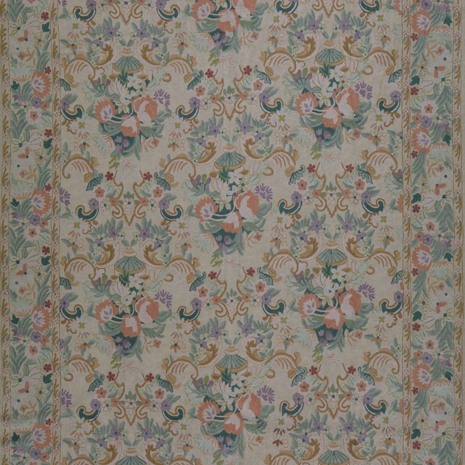 Hand-Woven Oriental Kashmiri Chain-Stitched Handmade Wool Rug (Size 5.11 X 9.1) Cwrsf-969