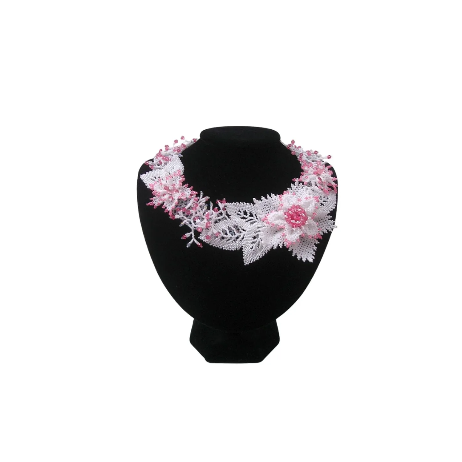 Handmade Beaded Floral Necklace for Weddings.
