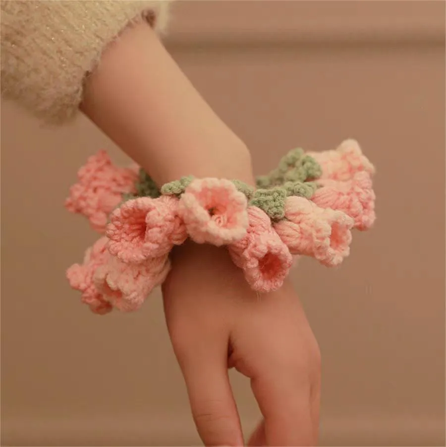 Handmade Crochet Lily Of The Valley Chignon Hair Band