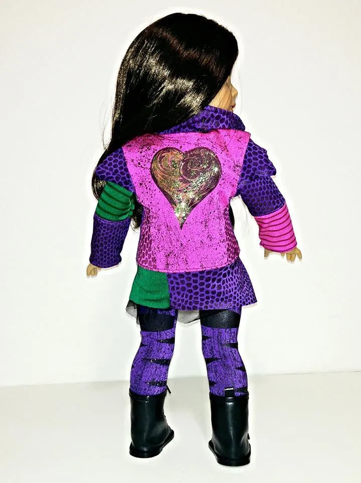 Handmade Descendants Mal Inspired outfit for American Girl Doll