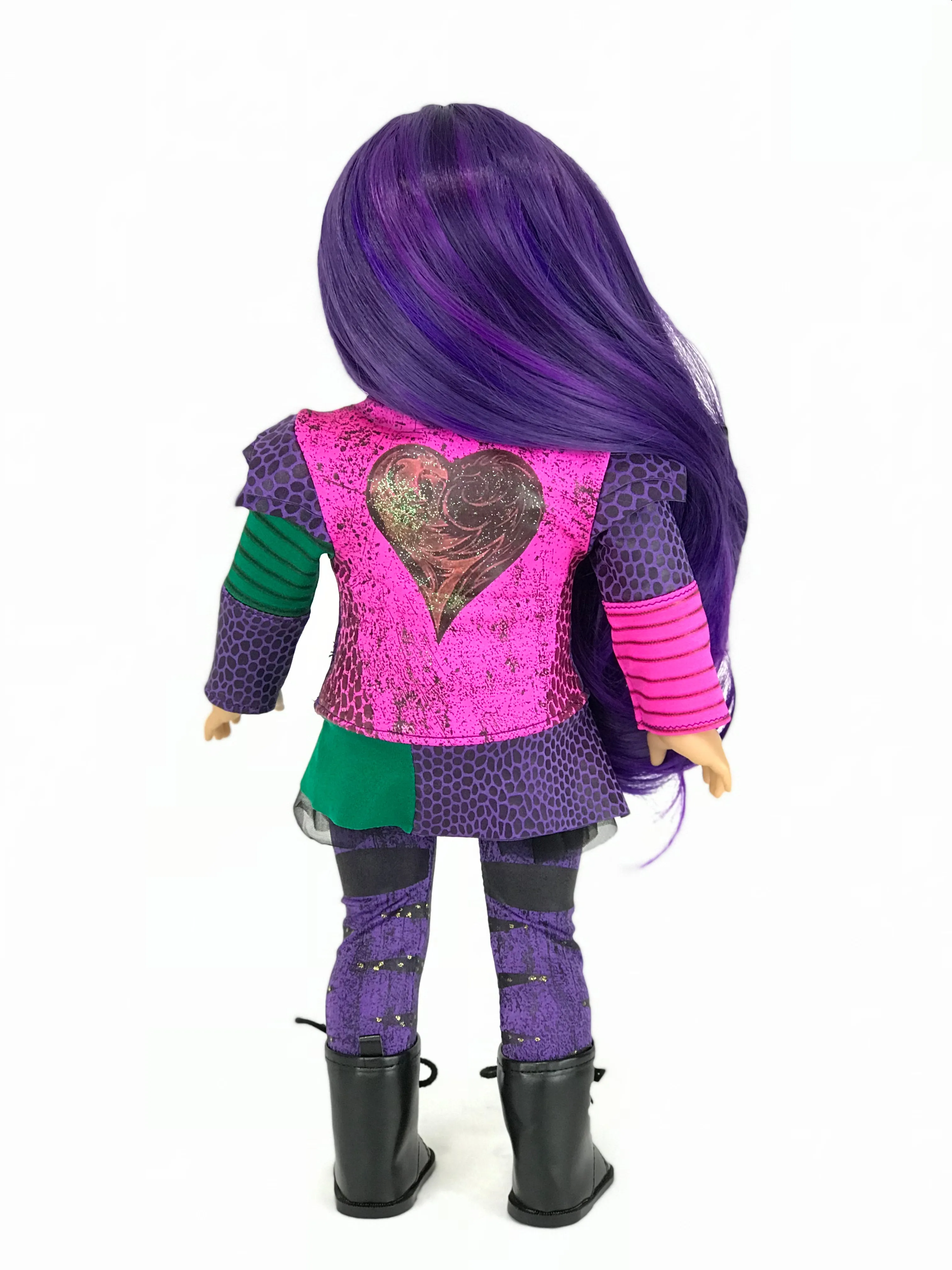 Handmade Descendants Mal Inspired outfit for American Girl Doll