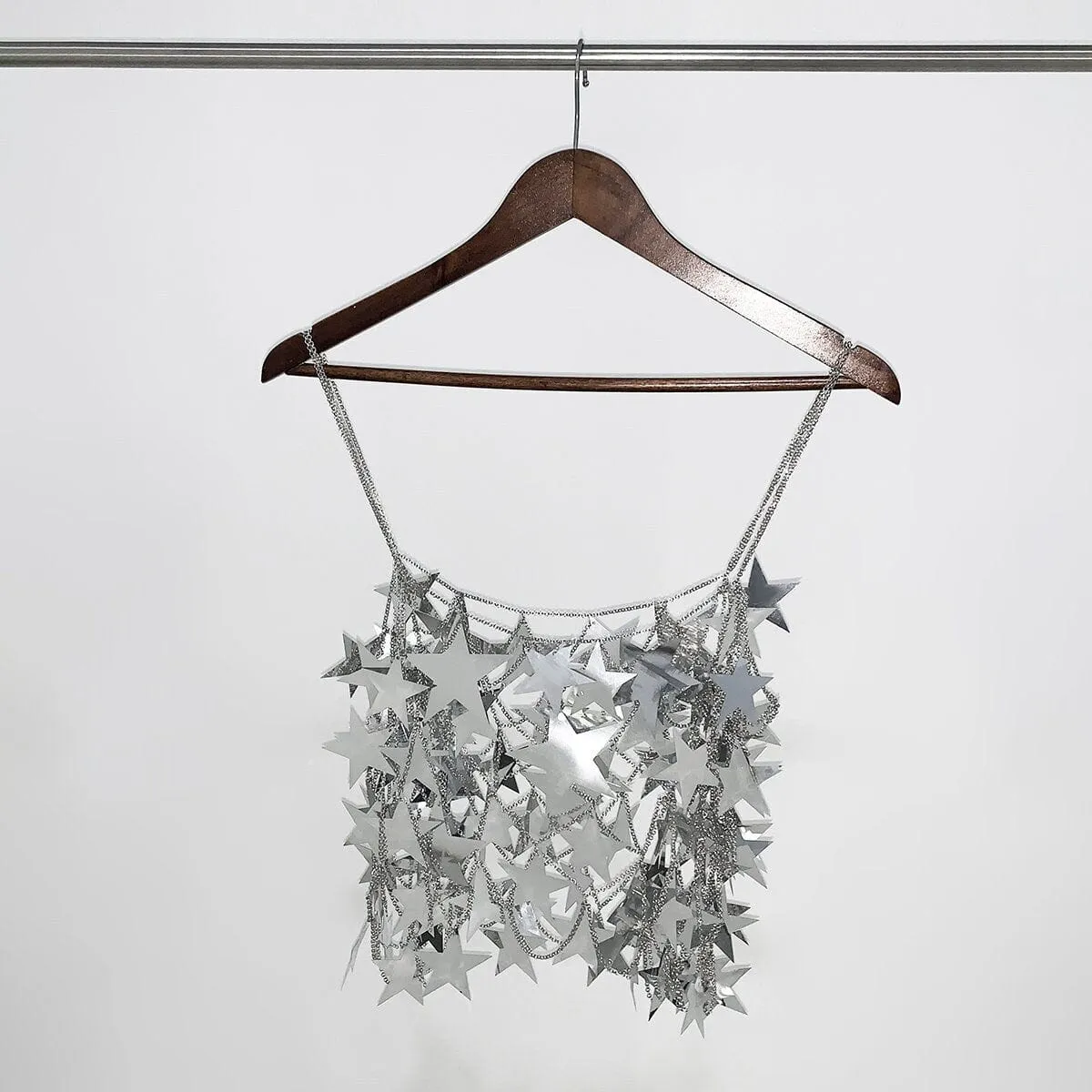 Handmade Hollow Glitter Star Sequins Sleeveless Tank Top
