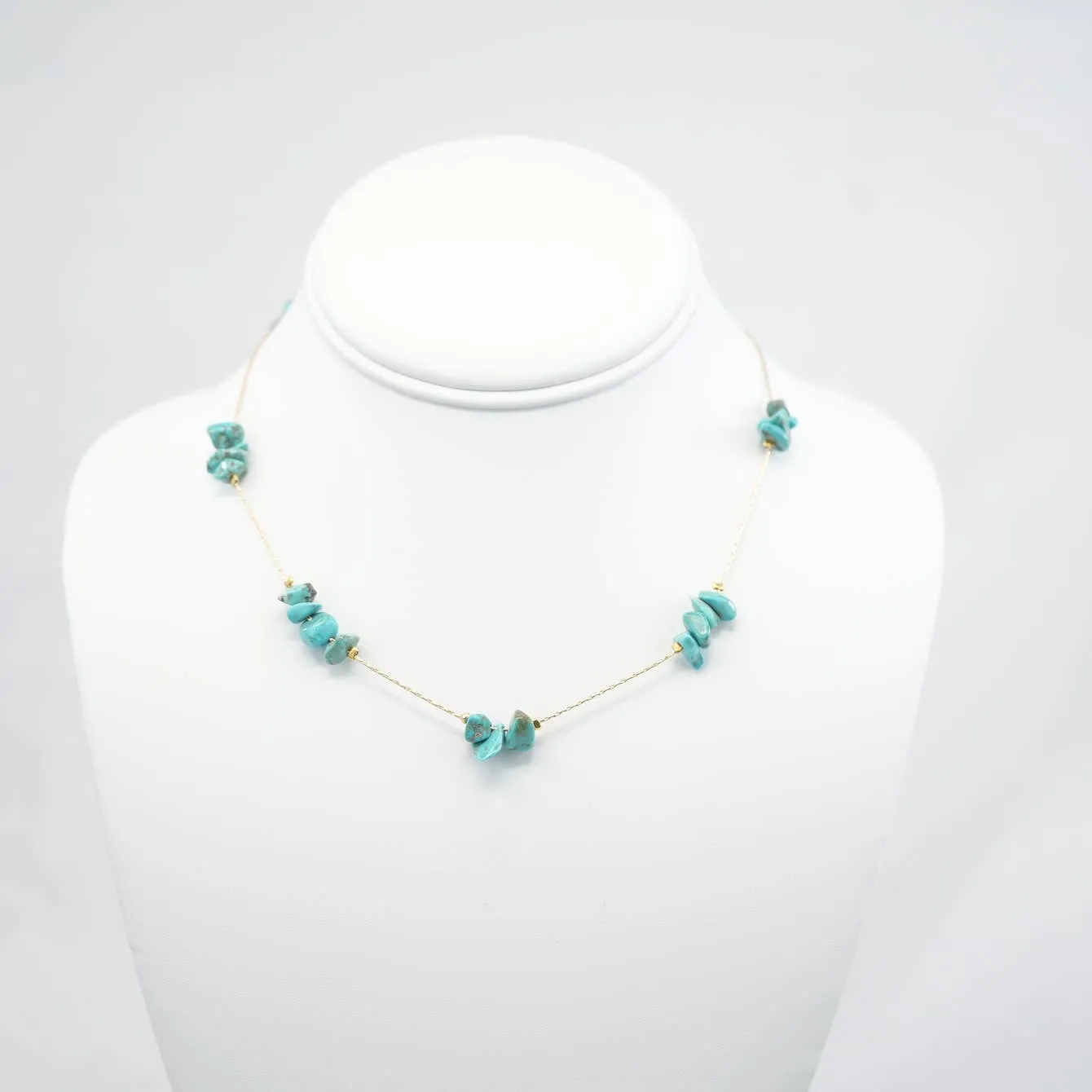 Handmade Necklace with Blue Natural Beads